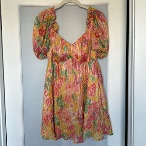 Lovers + Friends - floral babydoll dress - size small